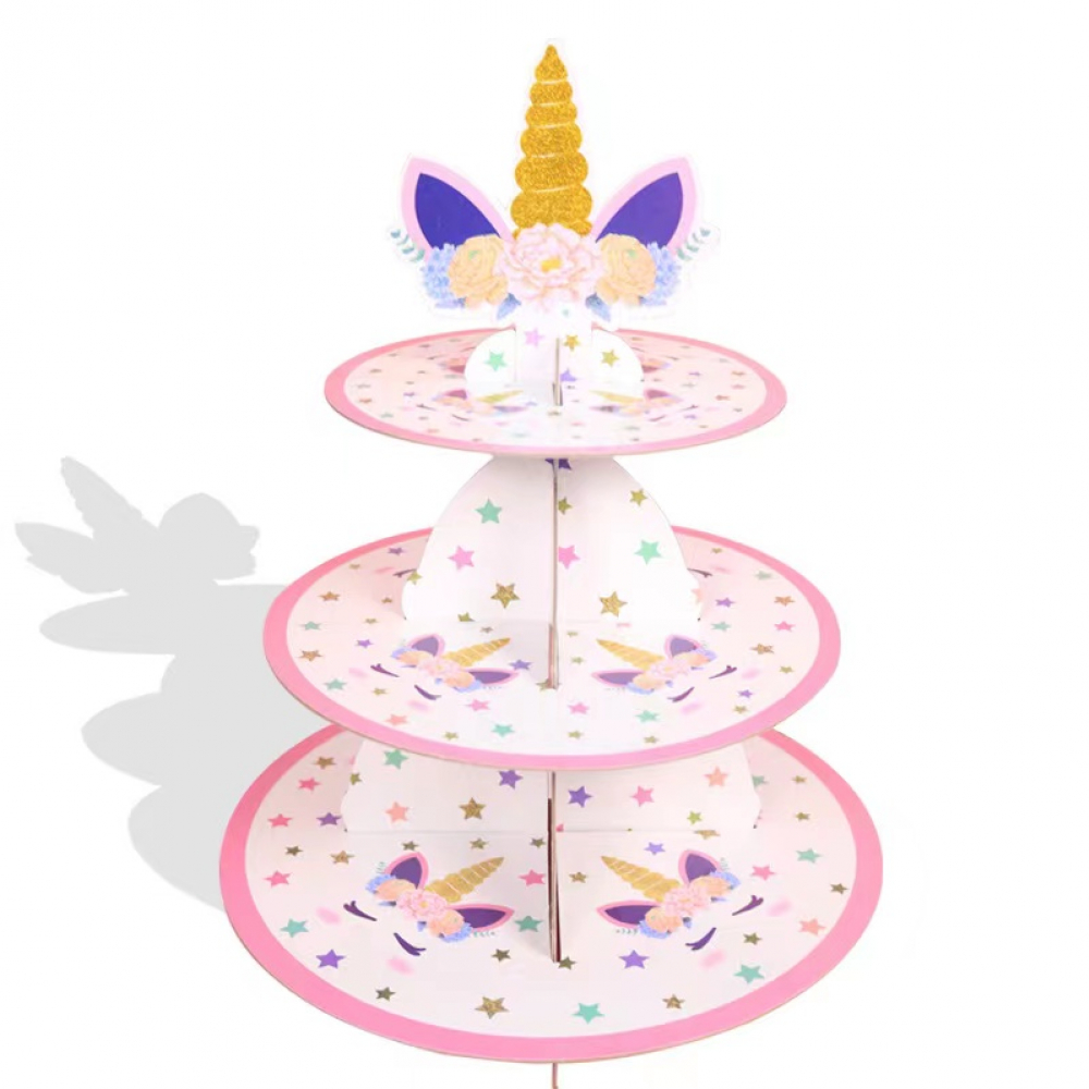 Clearance! 3-Tier Foldable Cake Stand Unicorn