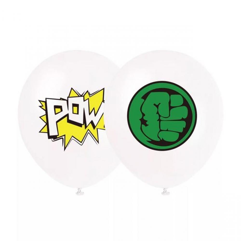 12 Inch Printed Balloon Super Hero White (1PCS)