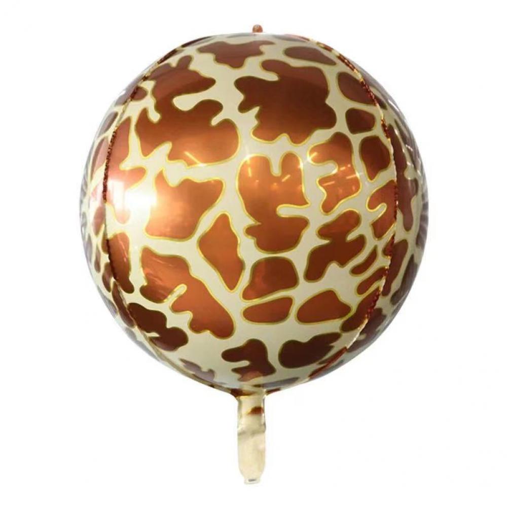 22 Inch 4D Round  Shape Foil Balloon Giraffe Pattern (1PCS)