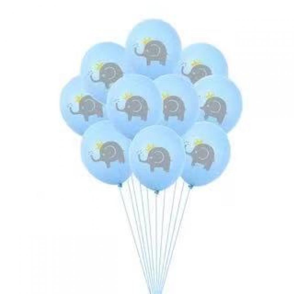 12 Inch Printed Balloon Elephant Set (10 PCS)