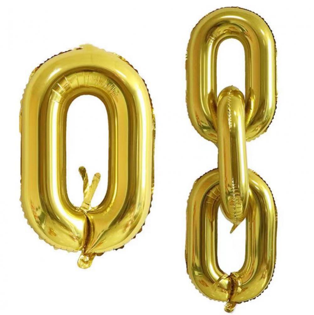 16 Inch Chain Foil Balloon Single Chain Gold (1 Piece)