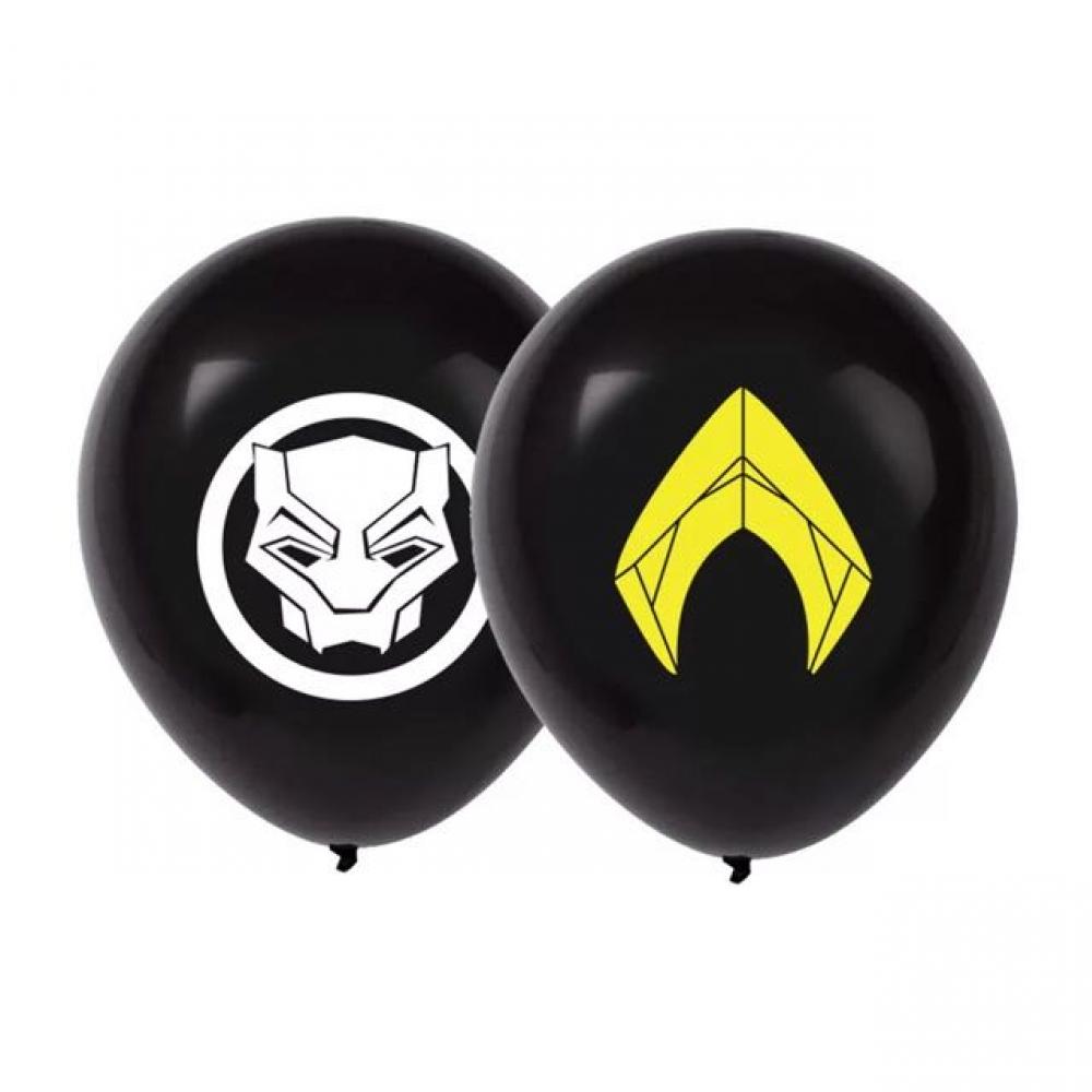 12 Inch Printed Balloon Super Hero Black (1PCS)