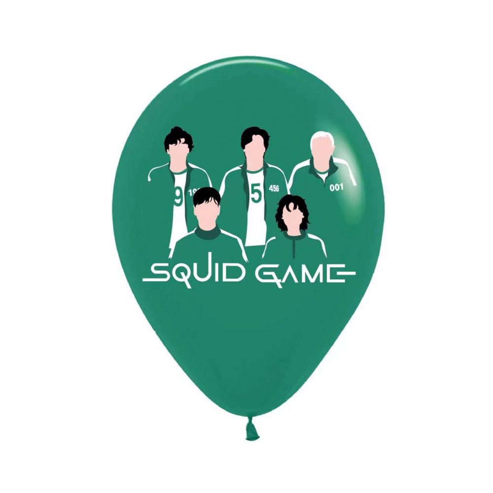 12 Inch Printed Balloon Squid Game Green