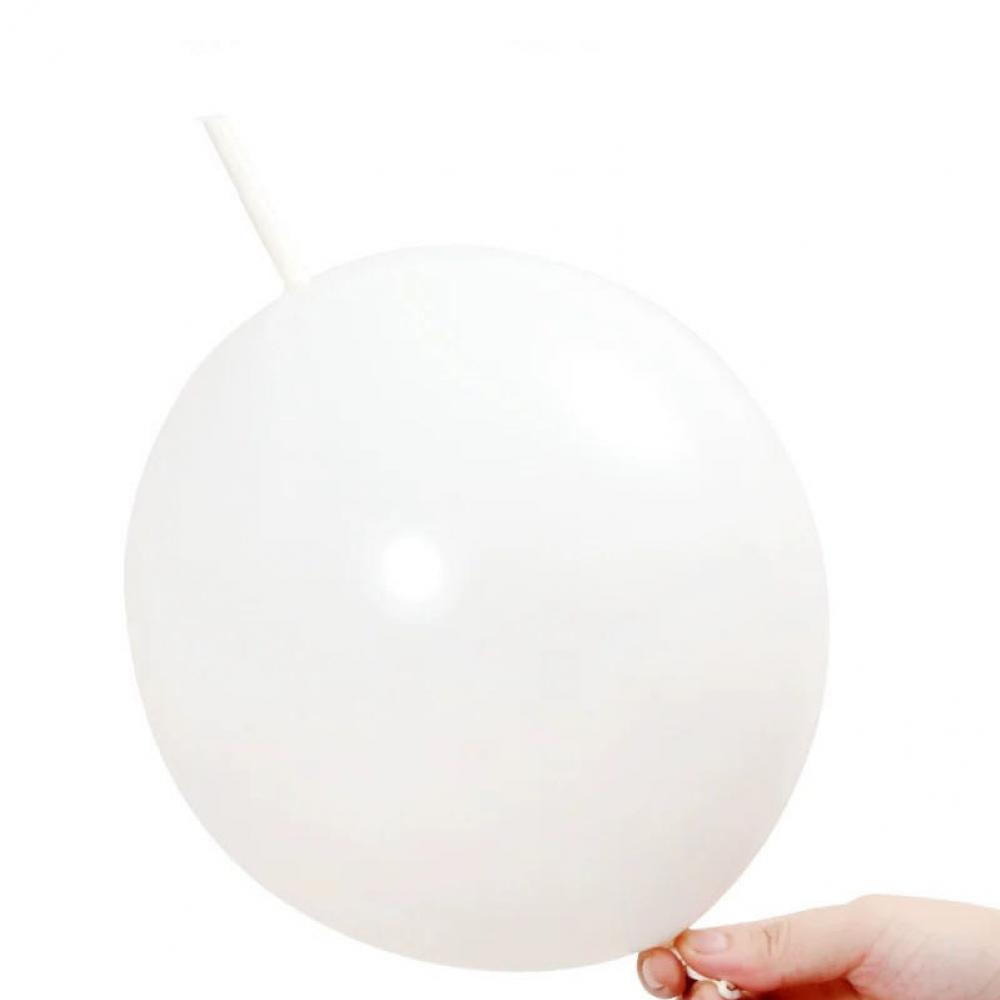 10 Inch Link Tail Latex Balloons White (10PCS)