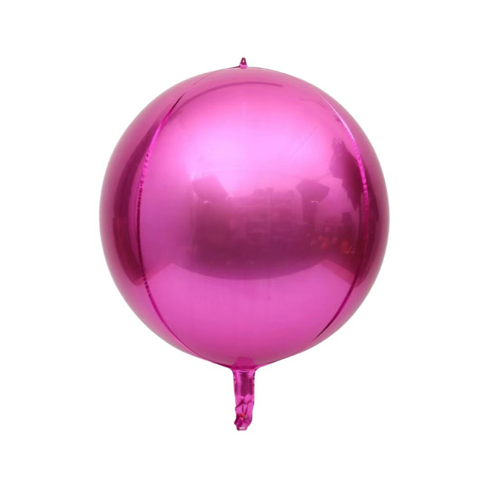 22 Inch 4D Round Sphere Shape Foil Balloon Hot Pink (1PCS)