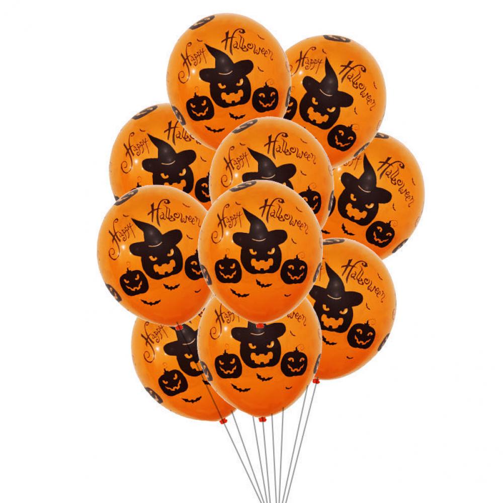 12 Inch Halloween Printed Balloon Pumpkin (10 PCS)