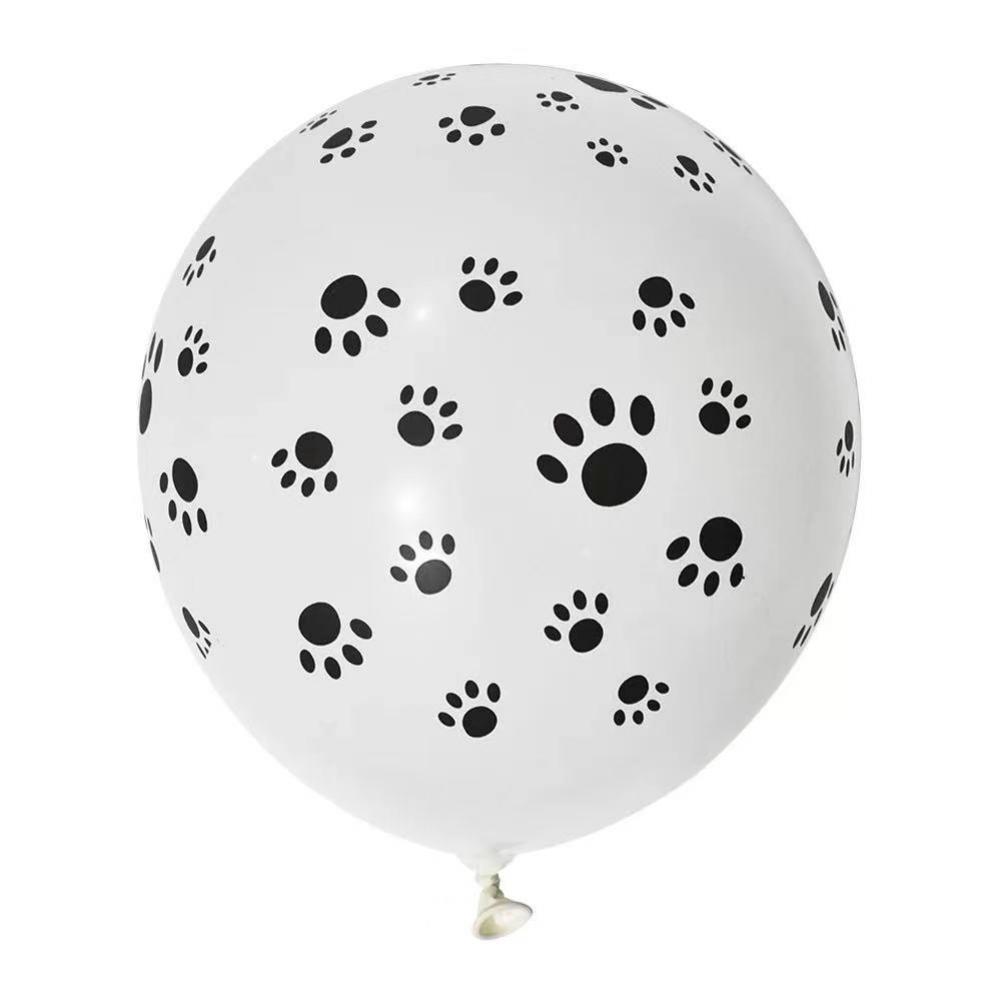 Animal Pattern Latex Balloon Dog Footprint White (10pcs)