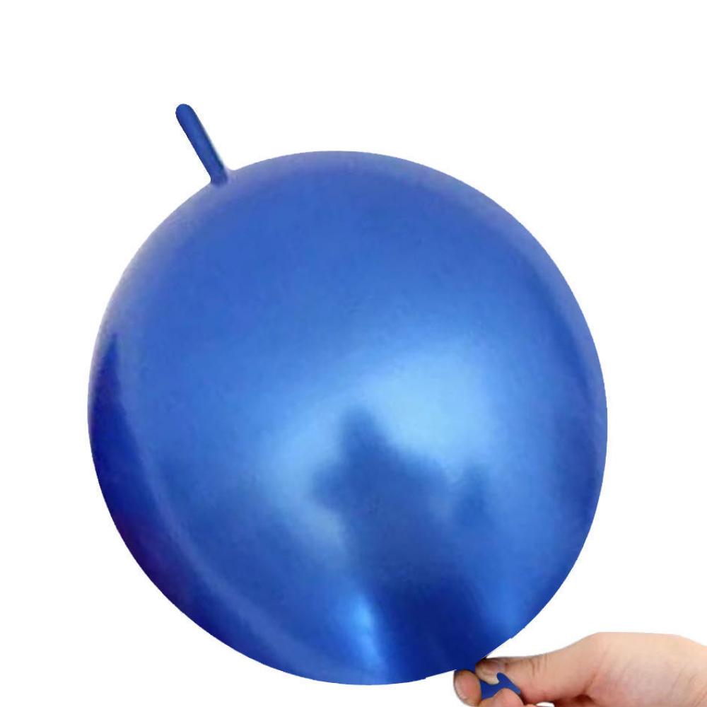 10 Inch chrome Link Tail Balloons Chrome Blue (100PCS)