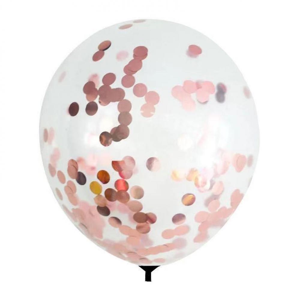 36 Inch Standard Confetti Balloon Rose Gold