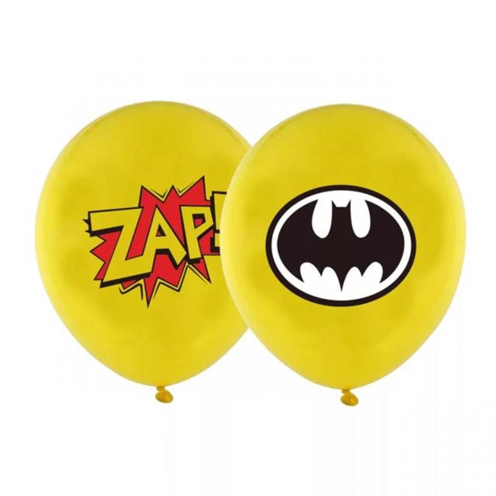 12 Inch Printed Balloon Super Hero Yellow (1PCS)