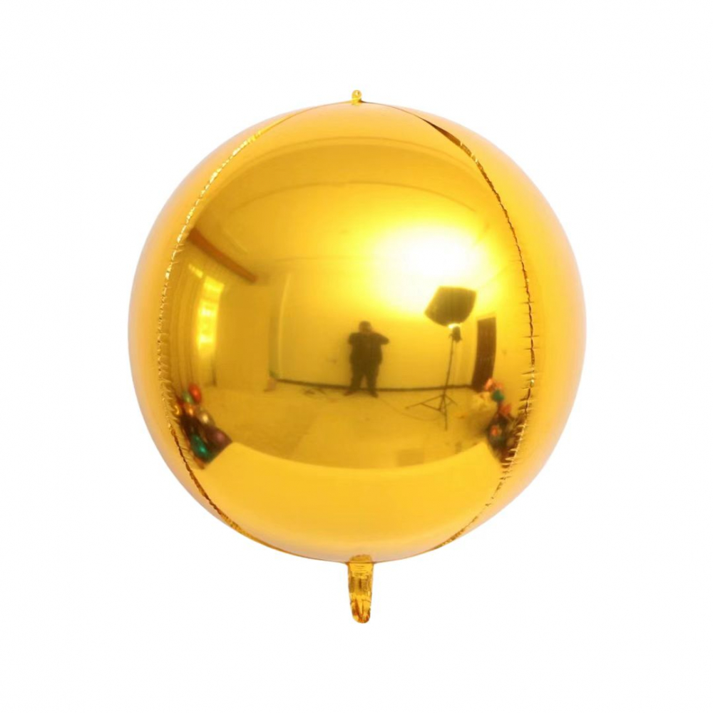 22 Inch 4D Round Sphere Shape Foil Balloon Gold (1PCS)