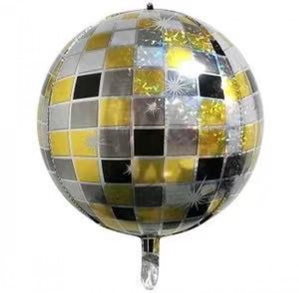 22 Inch Foil Balloon Black Gold Disco Balloon