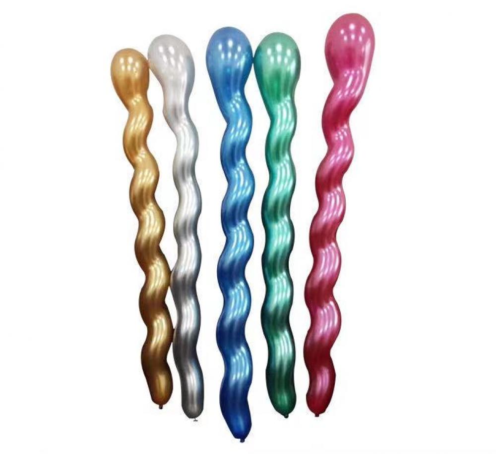 Chrome Sprial Balloons Mixed Colour (50 pcs)