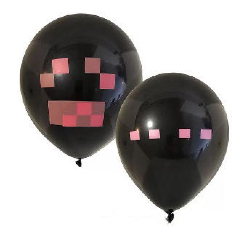 12 Inch Printed Balloon Minecraft Black (1PCS)