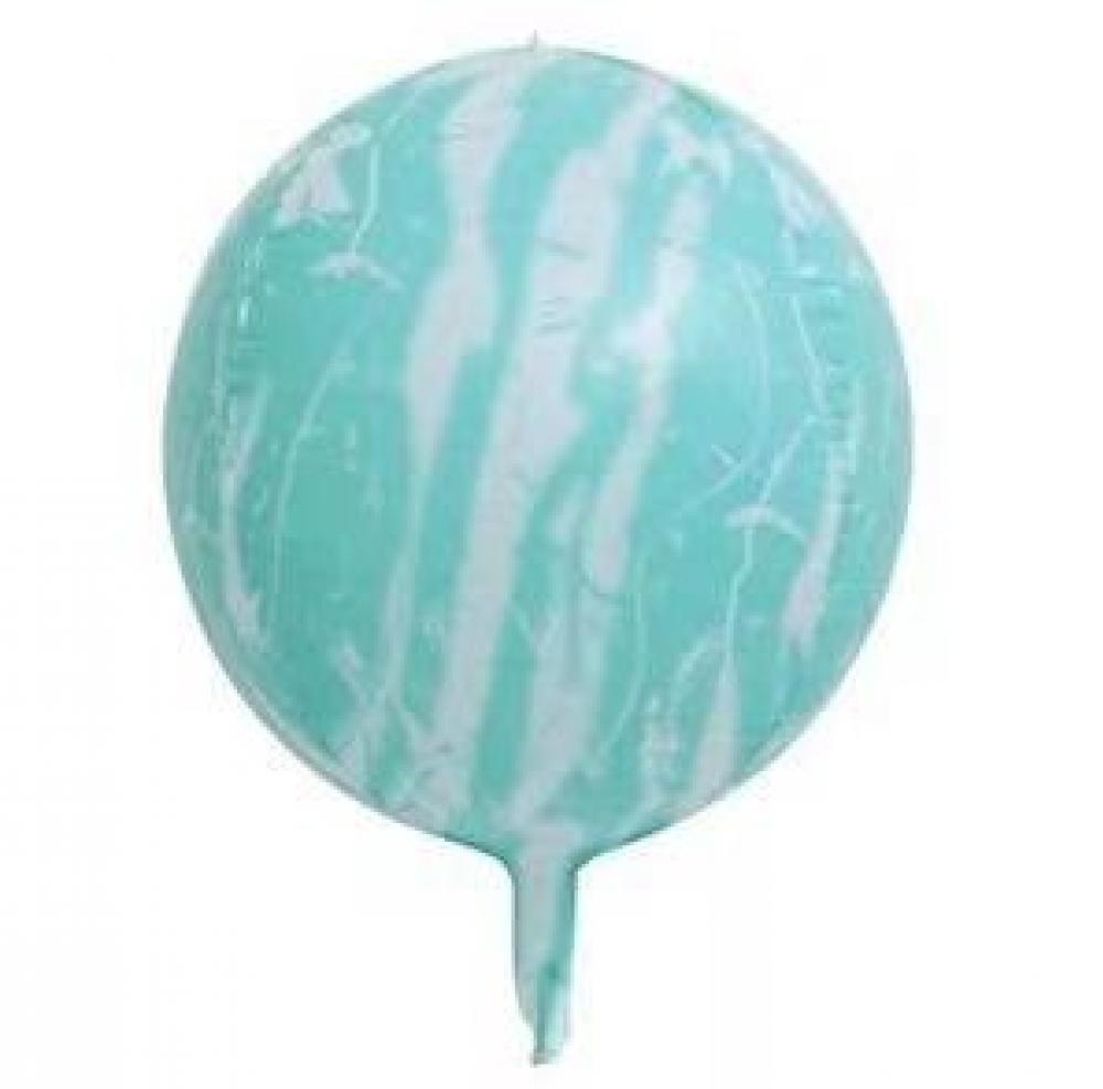 22 Inch 4D Marble Round Shape Foil Balloon Tiffany Blue (1PCS)