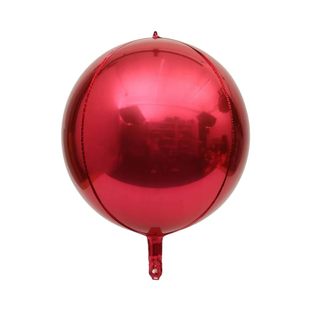 10 Inch 4D Round Sphere Shape Foil Balloon Red (1PCS)