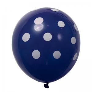 12 Inch Standard Polka Dot Balloons Royal Blue Balloon White Dot (10PCS)