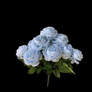 Artificial Flower Peony Bunch Blue (9 PCS)