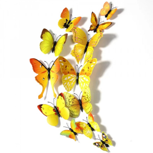 Plastic Butterflies Set Yellow