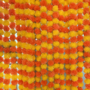 Artificial Marigold Flower Strings Orange and Yellow Mixed (1.5m)