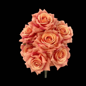 Artificial Flower Rose Bunch Orange (7 PCS)