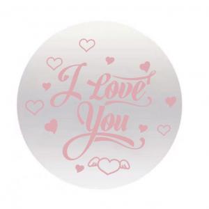 I Love you  Balloon Sticker Pink