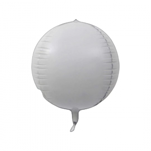 10 Inch 4D Round Sphere Shape Foil Balloon White (1PCS)