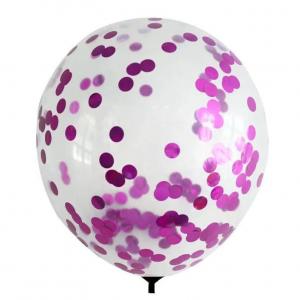 18 Inch Standard Confetti Balloon Hot Pink