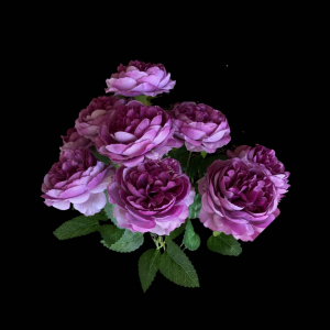 Artificial Flower Peony Bunch Dark Purple (9 PCS)