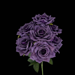 Artificial Flower Rose Bunch Purple (7 Roses)