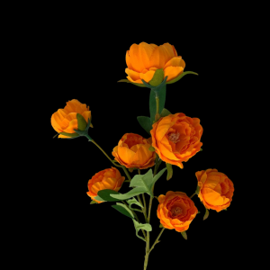 Artificial Small Peony Orange