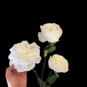 Artificial Flower Round Rose White