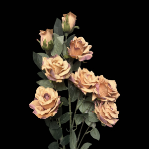 Artificial Flower Rose Bunch Brown (8 Roses)