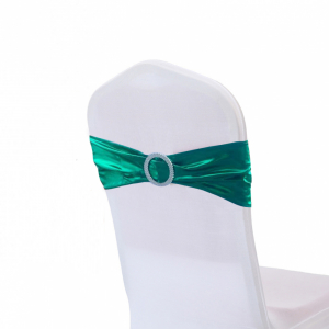 Stretch Metallic Chair Sash Band Green