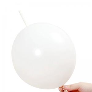 10 Inch Link Tail Latex Balloons White (100PCS)