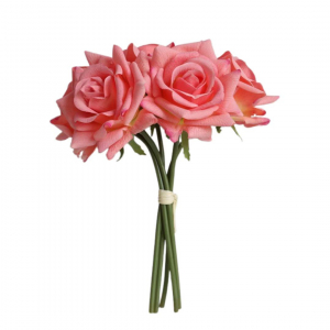 Artificial Flower Rose Pink (5PCS)