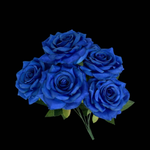 Artificial Flower Rose Bunch Blue (7 Roses)