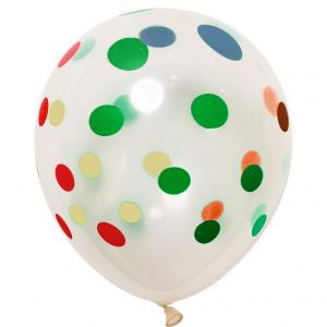 12 Inch Standard Polka Dot Balloons Clear/Mixed Cololur Dot (100PCS)