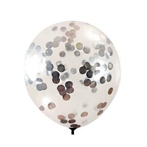 12 Inch Standard Confetti Balloon Sliver (1PC)