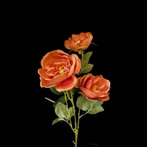 Artificial Round Rose Orange