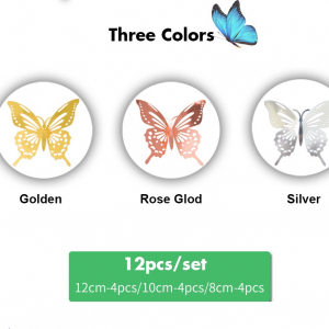 3D Butterflies Set Sliver (12pcs)