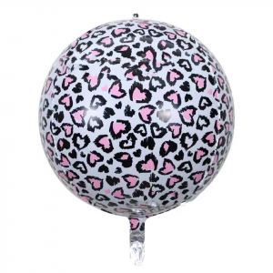 22 Inch 4D Round Shape Foil Balloon Leopard Pattern (1PCS)