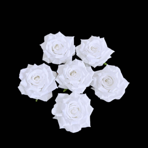 Artificial Rose Head White (1 Piece)