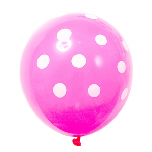 12 Inch Standard Polka Dot Balloons Pink Balloon White Dot  (100PCS)