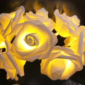 Rose Flowers String Lights White(3 Meters 20LED lights)