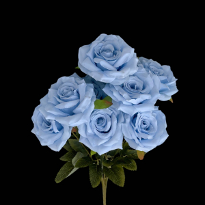 Artificial Flower Rose Bunch Blue (7PCS)