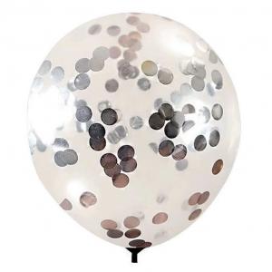 18 Inch Standard Confetti Balloon Sliver