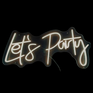 Neon Sign Let\'s Party (90cm*40cm Bright White)