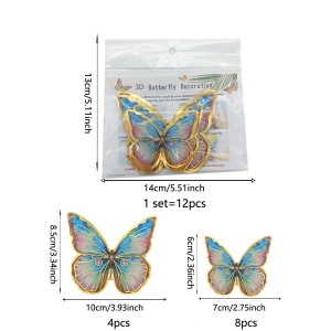 Artificial Butterfly Blue Set (12pcs)