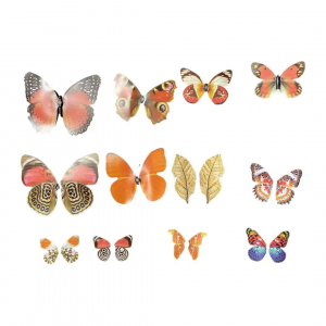 Plastic Butterflies Set Red